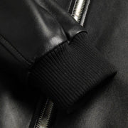 Gendry Genuine Black Aviation Men Sheepskin Real Leather Coat-Mens Leather Jacket-Inland Leather Co. Est. 2020-black-XXXL-Inland Leather Co.