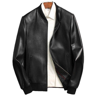 Gendry Genuine Black Aviation Men Sheepskin Real Leather Coat-Mens Leather Jacket-Inland Leather Co. Est. 2020-black-XXXL-Inland Leather Co.