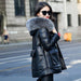 Genuine Leather Jacket Women Fox Fur and Hooded-Womens Leather Jacket-Inland Leather Co.-black-XL-Inland Leather Co.