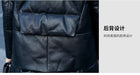 Genuine Leather Jacket Women Fox Fur and Hooded-Womens Leather Jacket-Inland Leather Co.-black-XL-Inland Leather Co.