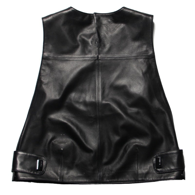 Leather top waistcoat womens