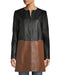 Gonce Two Tone Womens Lamb Leather Coat-Womens Leather Coat-Inland Leather Co.-Inland Leather Co.