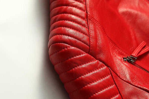 Grandeur 100% Real Sheepskin Coat Female Genuine Leather Jacket-Womens Leather Jacket-Inland Leather Co.-Black-XS-Inland Leather Co.
