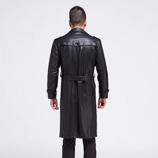 Graneur Mens Genuine Full Leather Parka Trench Coat-Mens Leather Coat-Inland Leather Co.-black-XL-Inland Leather Co.