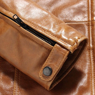 Hodor Tan Men's Leather Jacket Streetwear-Mens Leather Jacket-Inland Leather Co.-champagne-L-Inland Leather Co.