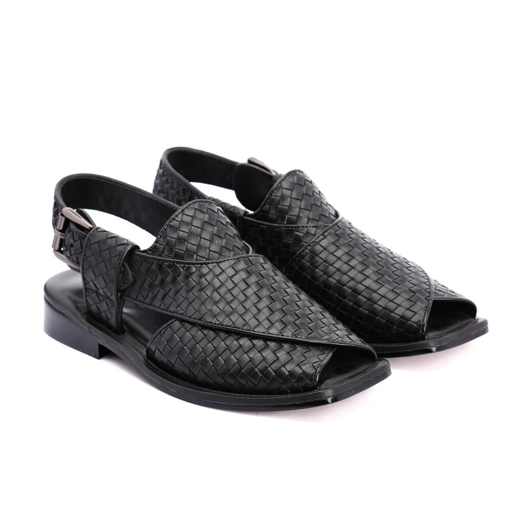 Lucas Handmade Leather Peshawari Chappal Sandals For Men Checkered Leather-Leather Sandal-Inland Leather-Inland Leather Co