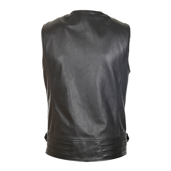 Veteran Men's Motorcycle Leather Vest — Inland Leather Co