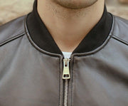 Jorah Men's Classic Bomber Leather Jacket-Mens Leather Jacket-Inland Leather Co.-black with padded-XXL-Inland Leather Co.