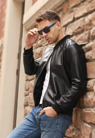 Jorah Men's Classic Bomber Leather Jacket – Inland Leather Co