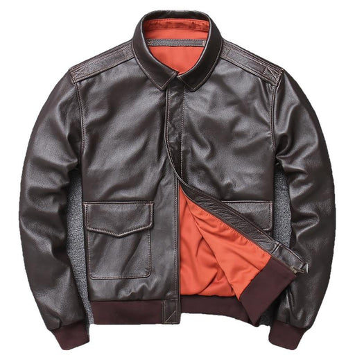 Karl Men's Bomber Leather Jacket-Mens Leather Jacket-Inland Leather Co.-Black-S-Inland Leather Co.