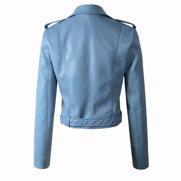 Katherine Women's Motorcycle Faux Leather Jacket-Womens Faux Leather Jacket-Inland Leather Co-Inland Leather Co.