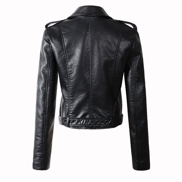 Katherine Women's Motorcycle Faux Leather Jacket-Womens Faux Leather Jacket-Inland Leather Co-Inland Leather Co.