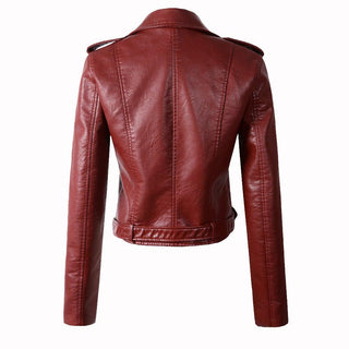 Katherine Women's Motorcycle Faux Leather Jacket-Womens Faux Leather Jacket-Inland Leather Co-Inland Leather Co.