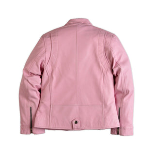 Kelly Girls Moto Pink Leather Jacket-Girls Leather Jacket-MKL Apparel-MKL Apparel Inc