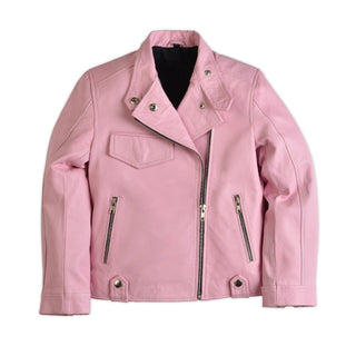 Kelly Girls Moto Pink Leather Jacket-Girls Leather Jacket-MKL Apparel-7-Pink-MKL Apparel Inc