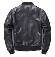 Khal Mens Genuine Leather MA-1 Jacket-Mens Leather Jacket-Inland Leather Co.-Black-5XL-Inland Leather Co.