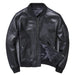 Khal Mens Genuine Leather MA-1 Jacket-Mens Leather Jacket-Inland Leather Co.-Black-5XL-Inland Leather Co.