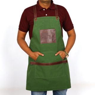 Kilty Unisex Sheep Leather Apron Dual-Tone-Mens Leather Jacket-Inland Leather Co.-One Size-Green/Brown-Inland Leather Co.