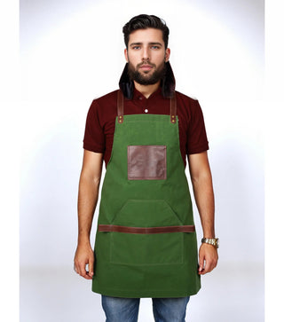 Kilty Unisex Sheep Leather Apron Dual-Tone-Mens Leather Jacket-Inland Leather Co.-One Size-Green/Brown-Inland Leather Co.