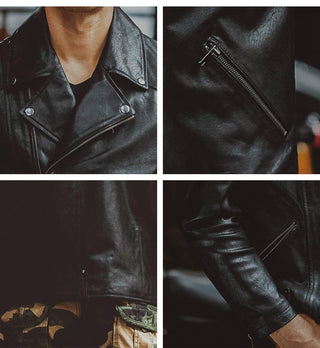 Lord Men's Leather Motorcycle Jacket-Mens Leather Jacket-Inland Leather Co.-Black-S-Inland Leather Co.