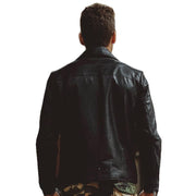 Lord Men's Leather Motorcycle Jacket-Mens Leather Jacket-Inland Leather Co.-Black-S-Inland Leather Co.