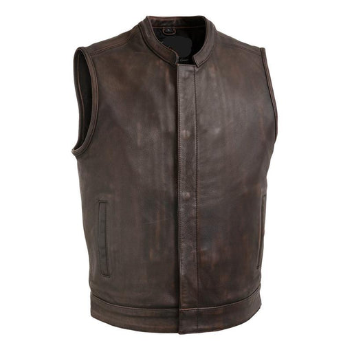MKL - Rocker Men's Leather Motorcycle Vest-Men Motorcycle Vest-MKL Apparel-XS-Copper-MKL Apparel Inc