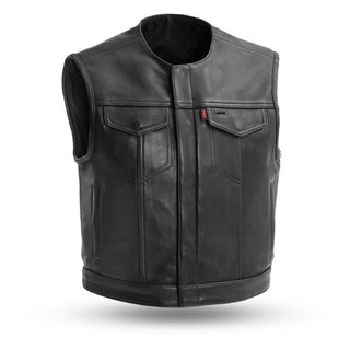 MKL - Lowside Men's Leather Motorcycle Vest-Men Motorcycle Vest-MKL Apparel-S-MKL Apparel Inc