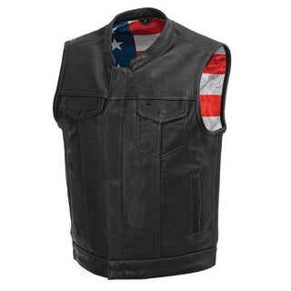 MKL - Born Free Motorcycle Leather Vest-Men Motorcycle Vest-MKL Apparel-S-MKL Apparel Inc