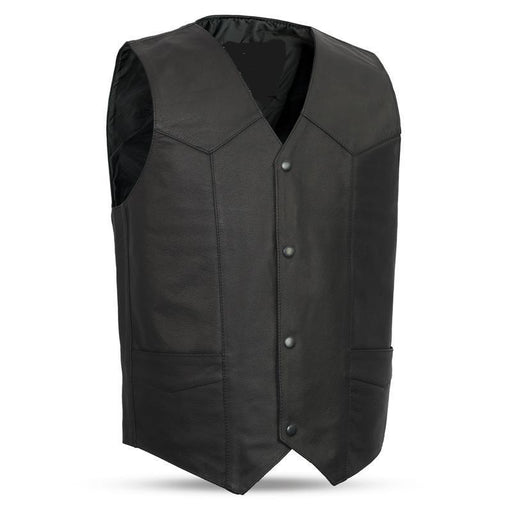 MKL - Top Shot Men's Motorcycle Western Style Leather Vest-Men Motorcycle Vest-MKL Apparel-S-MKL Apparel Inc
