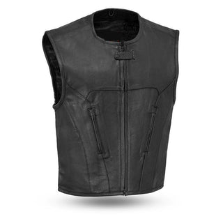 MKL - Men's Motorcycle Perforated Swat Style Vest-Men Motorcycle Vest-MKL Apparel-S-Black-MKL Apparel Inc