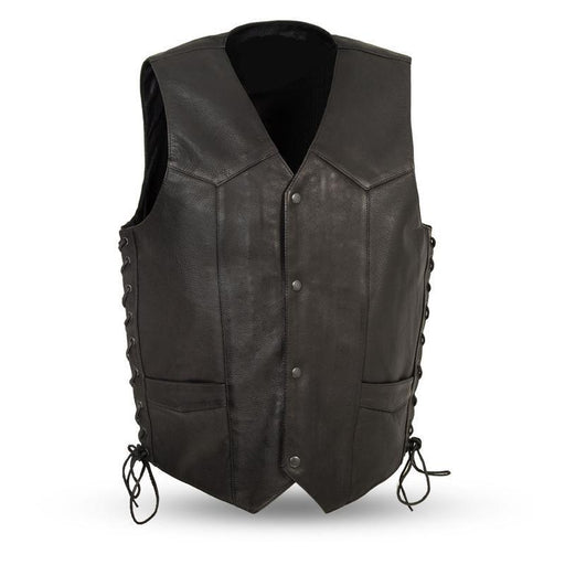 MKL - Rancher Men's Motorcycle Western Style Leather Vest-Men Motorcycle Vest-MKL Apparel-S-MKL Apparel Inc