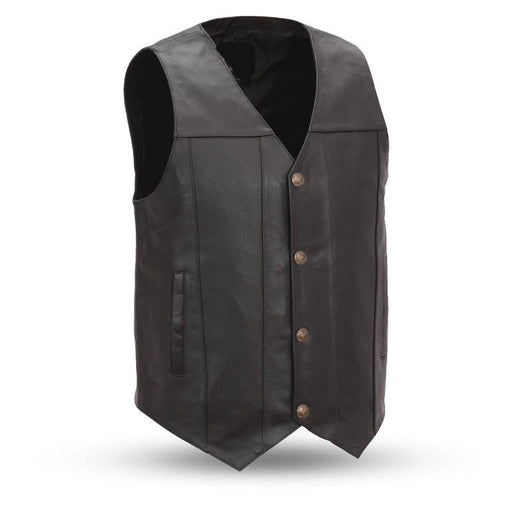MKL - Gun Runner Men's Motorcycle Western Style Leather Vest-Men Motorcycle Vest-MKL Apparel-S-Black-MKL Apparel Inc