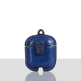 Marion Veg Tanned Leather Luxury Protective Cover Case for Apple Airpods 1 & 2-Airpod Cover-Inland Leather-Blue-Inland Leather Co.