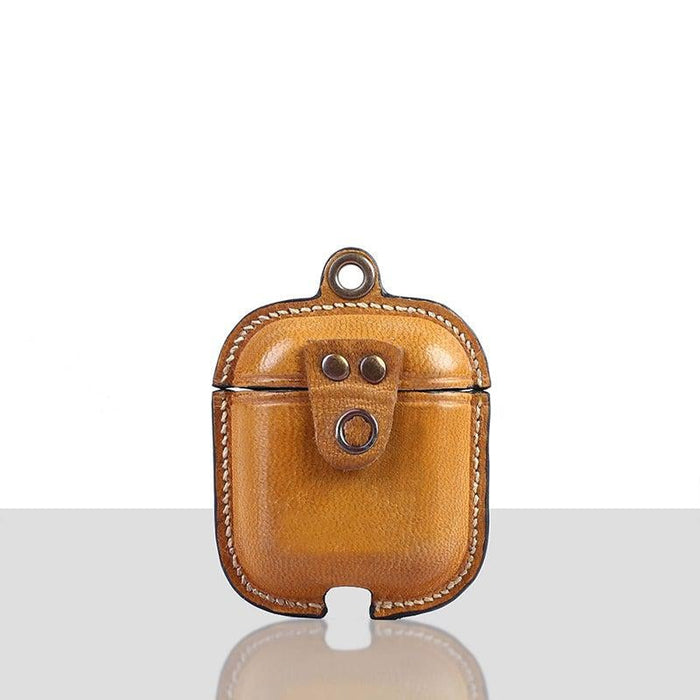 Marion Veg Tanned Leather Luxury Protective Cover Case for Apple Airpods 1 & 2-Airpod Cover-Inland Leather-Yellow-Inland Leather Co.