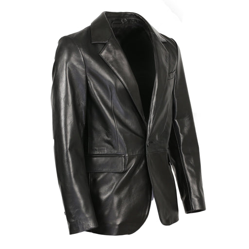 Maximus Mens New Zealand Leather Blazer-Mens Leather Coat-Inland Leather Co.-Black-L-Inland Leather Co.