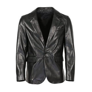 Maximus Mens New Zealand Leather Blazer-Mens Leather Coat-Inland Leather Co.-Black-L-Inland Leather Co.