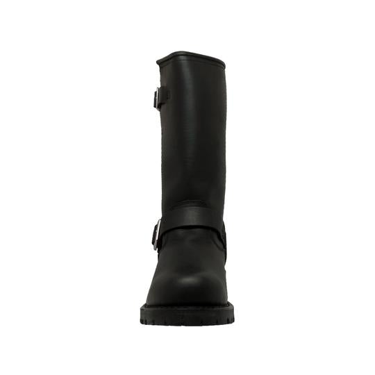 Men's 11" Engineer Boot Black Leather Boots-Mens Leather Boots-Inland Leather Co-Inland Leather Co