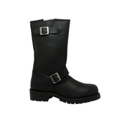 Men's 11" Engineer Boot Black Leather Boots-Mens Leather Boots-Inland Leather Co-Inland Leather Co
