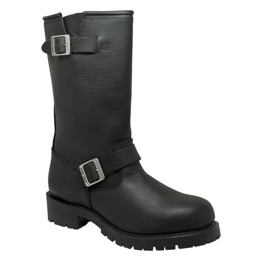Men's 11" Engineer Boot Black Leather Boots-Mens Leather Boots-Inland Leather Co-7-Black-M-Inland Leather Co
