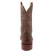 Men's 11" Western Sqaure Toe Brown Leather Boots-Mens Leather Boots-Inland Leather Co-Inland Leather Co