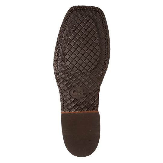 Men's 11" Western Sqaure Toe Brown Leather Boots-Mens Leather Boots-Inland Leather Co-Inland Leather Co