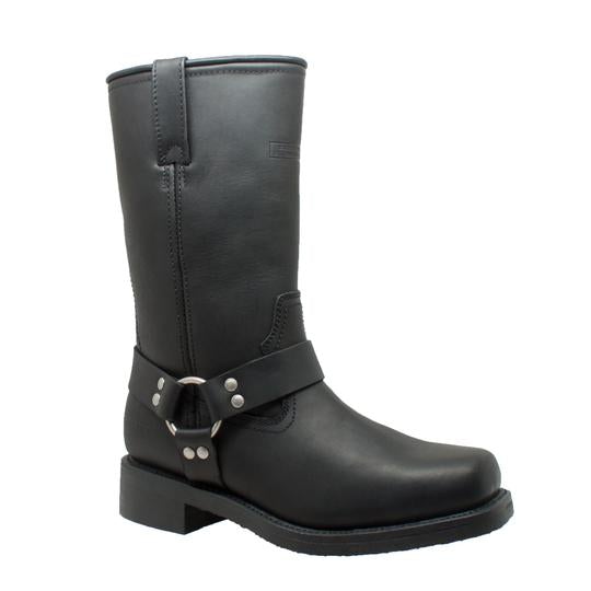 Men's 13" Waterproof Harness Boot Black Leather Boots-Mens Leather Boots-Inland Leather Co-7.5-Black-M-Inland Leather Co