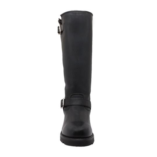 Men's 16" Black Engineer Biker Leather Boots-Mens Leather Boots-Inland Leather Co-Inland Leather Co