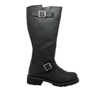 Men's 16" Black Engineer Biker Leather Boots-Mens Leather Boots-Inland Leather Co-Inland Leather Co