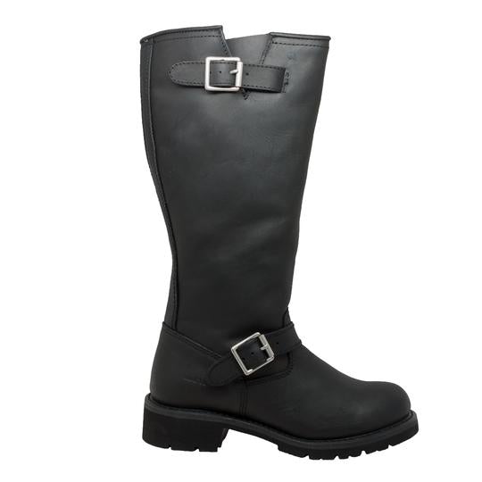 Men's 16" Black Engineer Biker Leather Boots-Mens Leather Boots-Inland Leather Co-Inland Leather Co