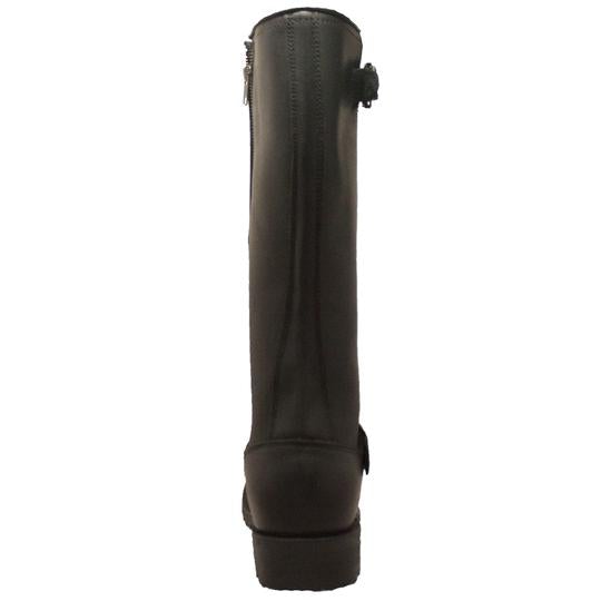 Men's 16" Black Engineer Zipper Biker Leather Boots-Mens Leather Boots-Inland Leather Co-Inland Leather Co