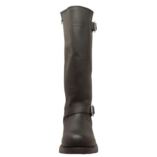 Men's 16" Black Engineer Zipper Biker Leather Boots-Mens Leather Boots-Inland Leather Co-Inland Leather Co