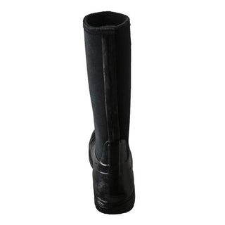 Men's 16" Cement Rubber Boot Steel Toe Black Leather Boots-Mens Leather Boots-Inland Leather Co-Inland Leather Co