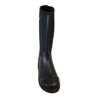 Men's 16" Cement Rubber Boot Steel Toe Black Leather Boots-Mens Leather Boots-Inland Leather Co-Inland Leather Co