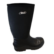 Men's 16" Cement Rubber Boot Steel Toe Black Leather Boots-Mens Leather Boots-Inland Leather Co-Inland Leather Co